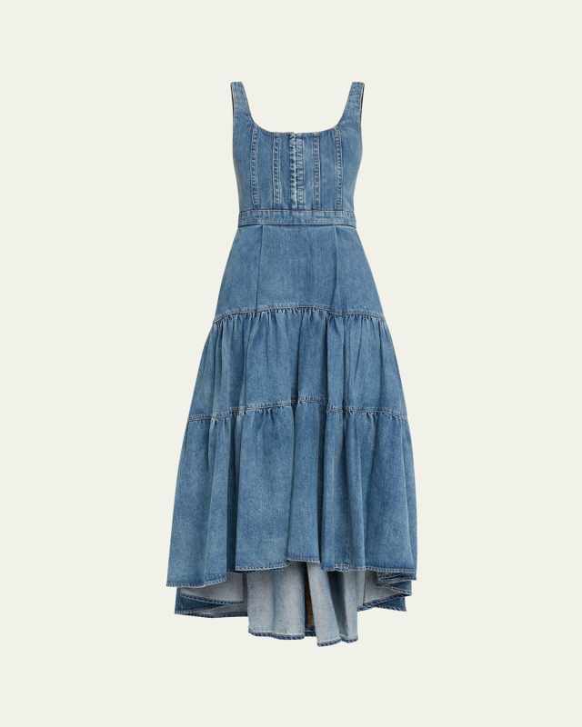 Diana Structured Denim Midi Dress